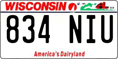 WI license plate 834NIU