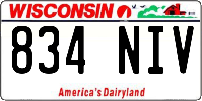 WI license plate 834NIV