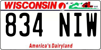 WI license plate 834NIW
