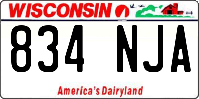 WI license plate 834NJA