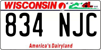 WI license plate 834NJC