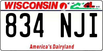 WI license plate 834NJI