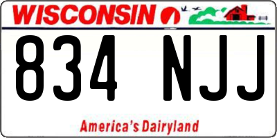 WI license plate 834NJJ