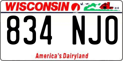 WI license plate 834NJO