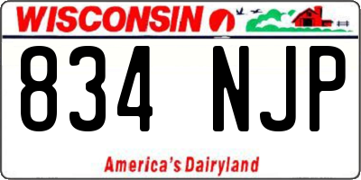WI license plate 834NJP