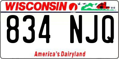 WI license plate 834NJQ