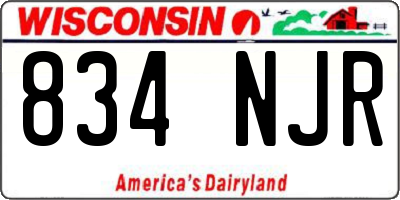 WI license plate 834NJR
