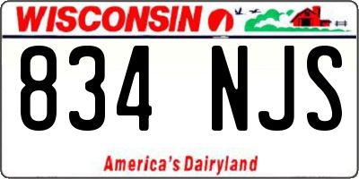WI license plate 834NJS
