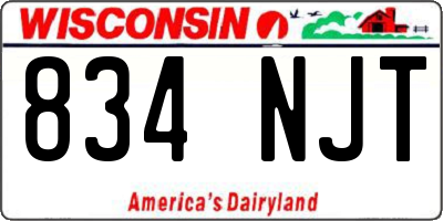 WI license plate 834NJT