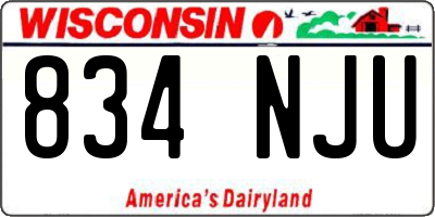 WI license plate 834NJU