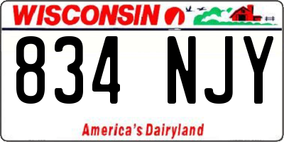 WI license plate 834NJY
