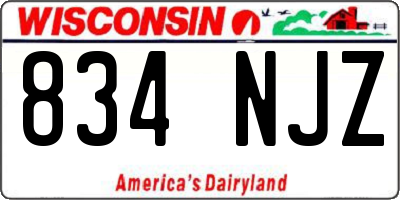 WI license plate 834NJZ