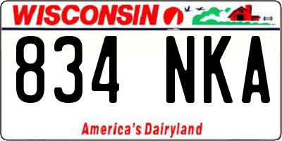 WI license plate 834NKA