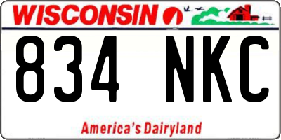 WI license plate 834NKC