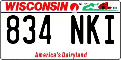WI license plate 834NKI