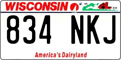 WI license plate 834NKJ