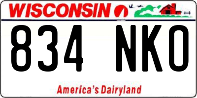 WI license plate 834NKO