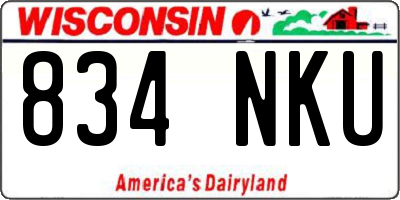 WI license plate 834NKU