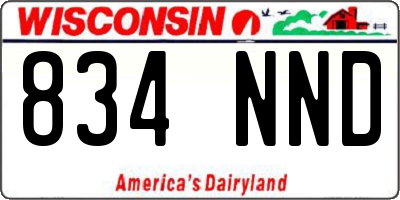 WI license plate 834NND