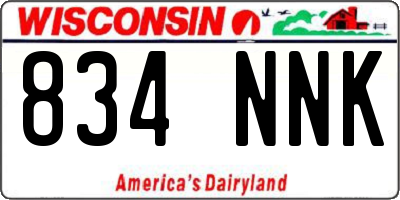 WI license plate 834NNK