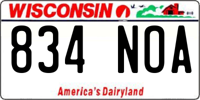 WI license plate 834NOA