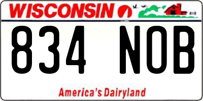 WI license plate 834NOB