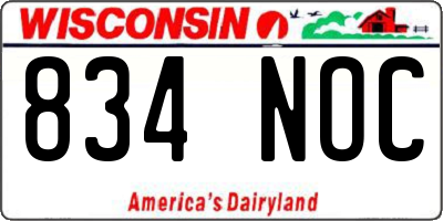 WI license plate 834NOC