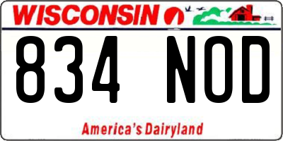 WI license plate 834NOD