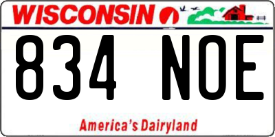 WI license plate 834NOE