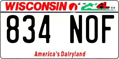 WI license plate 834NOF