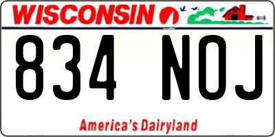WI license plate 834NOJ