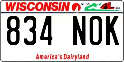 WI license plate 834NOK
