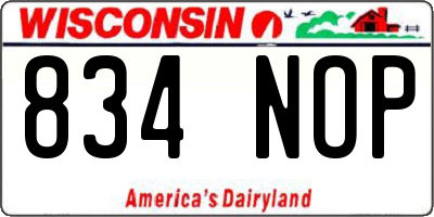 WI license plate 834NOP