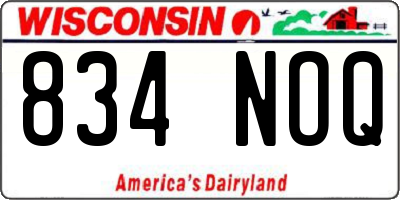 WI license plate 834NOQ