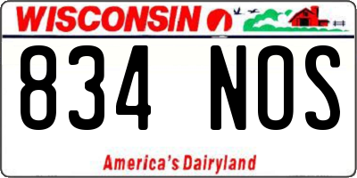 WI license plate 834NOS