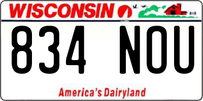 WI license plate 834NOU