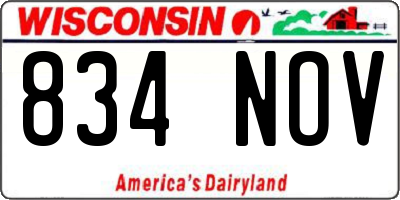WI license plate 834NOV