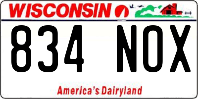 WI license plate 834NOX