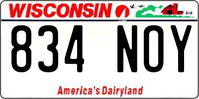WI license plate 834NOY