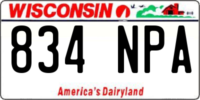 WI license plate 834NPA