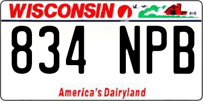 WI license plate 834NPB