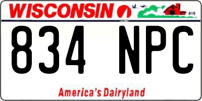 WI license plate 834NPC