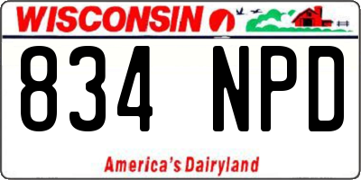 WI license plate 834NPD