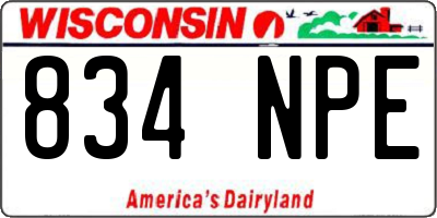 WI license plate 834NPE