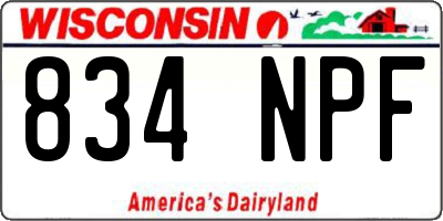 WI license plate 834NPF