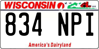 WI license plate 834NPI
