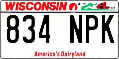 WI license plate 834NPK
