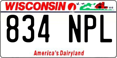 WI license plate 834NPL