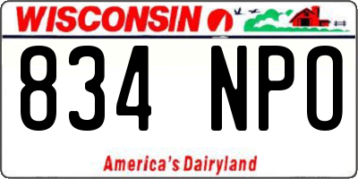 WI license plate 834NPO