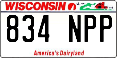 WI license plate 834NPP